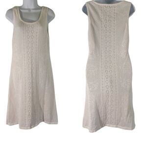Sundance Womens Open Knit Beach Dress Sz M Sleeveless Resortwear Cotton Lined